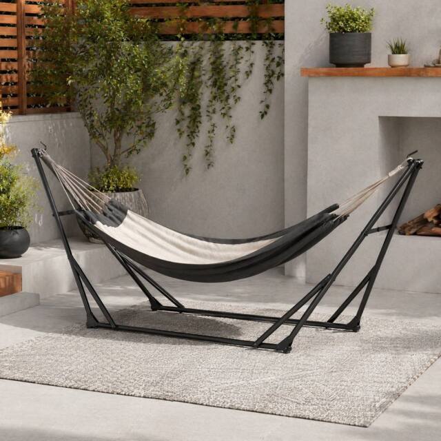 STILVORA Hammock Stand 263 cm Foldable with Carry Bag in Black - image 1