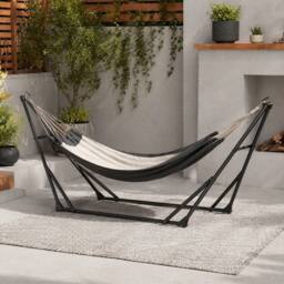 STILVORA Hammock Stand 263 cm Foldable with Carry Bag in Black - thumbnail 1