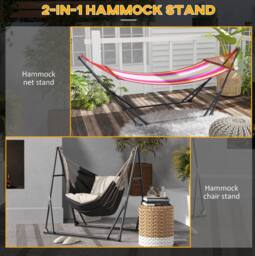 STILVORA Hammock Stand 263 cm Foldable with Carry Bag in Black - thumbnail 6