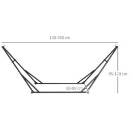 STILVORA Hammock Stand 263 cm Foldable with Carry Bag in Black - thumbnail 4