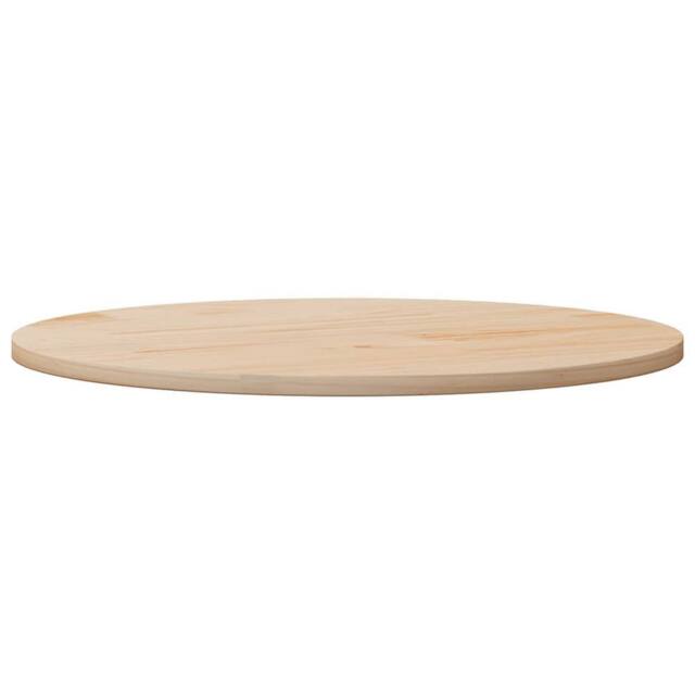 Berkfield Home Table Top Round Ø90x3 cm Solid Wood Pine in Natural - Size: 90x3 cm - image 1