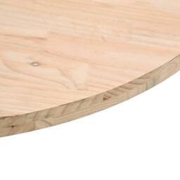 Berkfield Home Table Top Round Ã˜90x3 cm Solid Wood Pine in Natural - Size: 90x3 cm - thumbnail 6