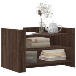 Berkfield Home Coffee Table Brown Oak 80x50x50 cm Engineered Wood - Size: 80 x 50 x 50 cm - thumbnail 3