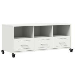 Berkfield Home TV Cabinet White 100.5x39x43.5 cm Steel - thumbnail 1