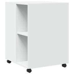 Berkfield Home Side Table with Wheels White 55x60x78 cm Engineered Wood - Size: 55 x 60 x 78 cm - thumbnail 6