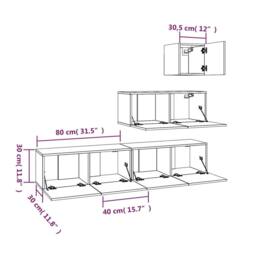 Berkfield Home 4 Piece TV Cabinet Set Sonoma Oak Engineered Wood in Light Brown - thumbnail 7