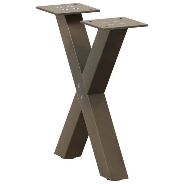 Berkfield Home Coffee Table Legs X-Shaped 2 pcs Natural Steel 37x(30-31) cm Steel in Brown - image 1