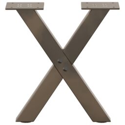Berkfield Home Coffee Table Legs X-Shaped 2 pcs Natural Steel 37x(30-31) cm Steel in Brown - thumbnail 4