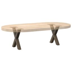 Berkfield Home Coffee Table Legs X-Shaped 2 pcs Natural Steel 37x(30-31) cm Steel in Brown - thumbnail 7