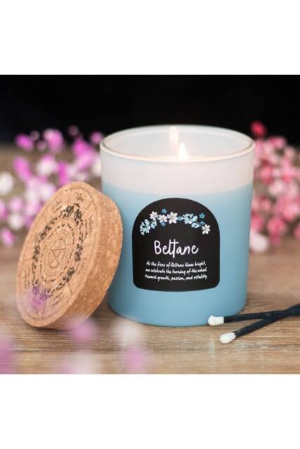 KDMD Beltane Orange Blossom Candle-Ignite Passion & Growth, , 35-Hour Burn in Blue - image 1