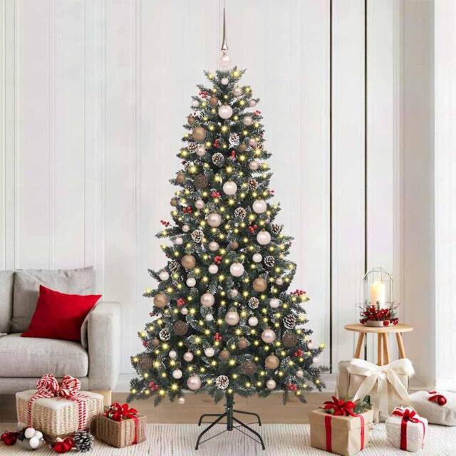Berkfield Home Artificial Christmas Tree with Stand Green 114 x 114 x 210 cm - image 1