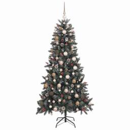 Berkfield Home Artificial Christmas Tree with Stand Green 114 x 114 x 210 cm - thumbnail 4