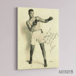 "Artery8 Boxer Mauler Jack Dempsey Canvas Wall Art Print in Beige - Size: W18"" x H24""" - thumbnail 2