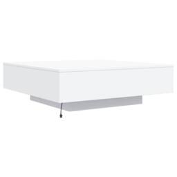 Berkfield Home Modern Coffee Table with LED Lights White 100x100x31 cm - Size: 100 x 100 x 31 cm - thumbnail 8