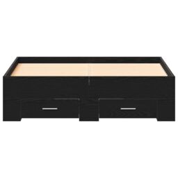Berkfield Home Bed Frame with Drawers Black Oak 120x200 cm Engineered Wood - thumbnail 6