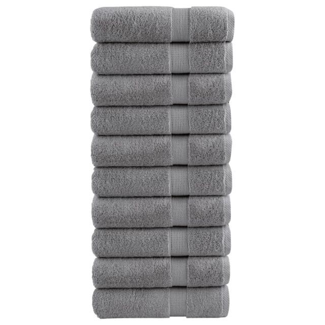Berkfield Home Premium Hand Towels SOLUND 10pcs Grey 50x100cm 600gsm - image 1