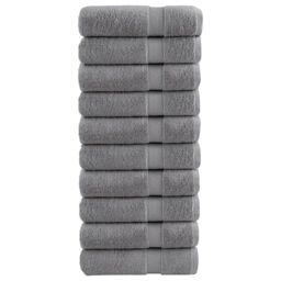 Berkfield Home Premium Hand Towels SOLUND 10pcs Grey 50x100cm 600gsm - thumbnail 1