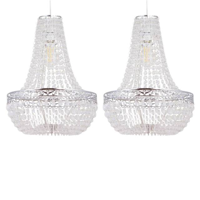 First Choice Lighting Set of 2 Marino - Chandelier Style Pendant Lightshades in Clear - image 1