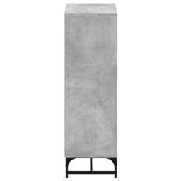 Berkfield Home Highboard with Glass Doors Concrete Grey 35x37x120 cm - Size: 35 x 37 x 120 cm - thumbnail 7