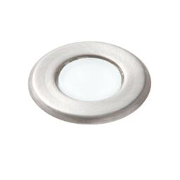 Netlighting Cove Integrated LED 1 Light Outdoor Coastal Recessed Light Marine Grade Brushed Stainless Steel Frosted IP67 in Grey