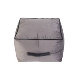 Kaikoo Velvet Stool with Contrast Piping Grey - thumbnail 2