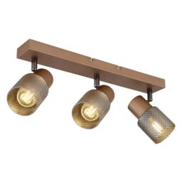 Netlighting Satella Ceiling Spotlight Bar Coffee Colored Matt 3x E14 in Brown