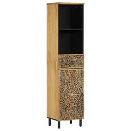 Berkfield Home 3 Piece Bathroom Furniture Set Solid Wood Mango in Brown - thumbnail 5