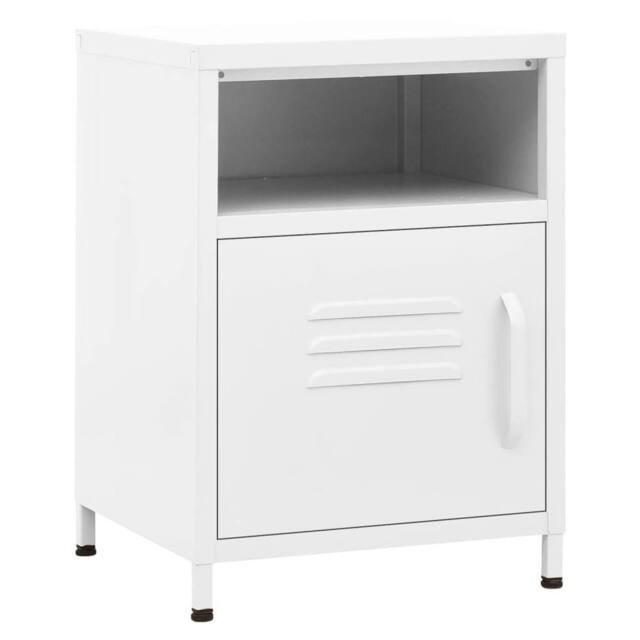 Berkfield Home Nightstand White 35x35x51 cm Steel - Size: 35 x 35 x 51 cm - image 1