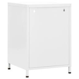 Berkfield Home Nightstand White 35x35x51 cm Steel - Size: 35 x 35 x 51 cm - thumbnail 5