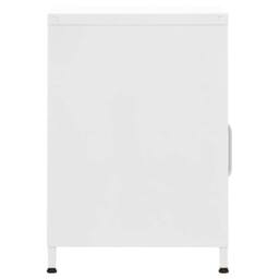 Berkfield Home Nightstand White 35x35x51 cm Steel - Size: 35 x 35 x 51 cm - thumbnail 4