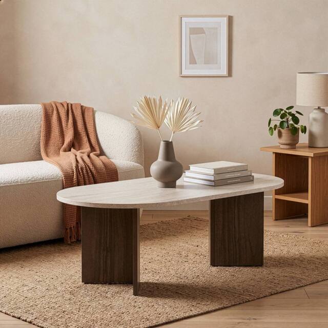 CALICOSY Oval Coffee Table L119 Cm - IRIS in Walnut - image 1