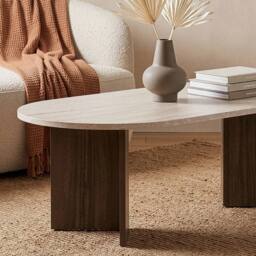 CALICOSY Oval Coffee Table L119 Cm - IRIS in Walnut - thumbnail 3