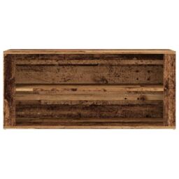 Berkfield Home Shoe Bench Old Wood 100x35x45 cm Engineered Wood in Brown - Size: 100 x 35 x 45 cm - thumbnail 4