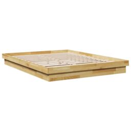 Berkfield Home Bed Frame without Mattress 160x200 cm Solid Wood Oak in Brown - thumbnail 3