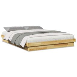 Berkfield Home Bed Frame without Mattress 160x200 cm Solid Wood Oak in Brown - thumbnail 2
