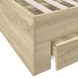 Berkfield Home Bed Frame with Drawers without Mattress Sonoma Oak 100x200 cm in Light Tan - thumbnail 8