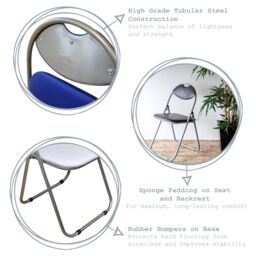 Harbour Housewares Padded Folding Desk Chair in Black - thumbnail 2