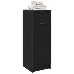 Berkfield Home Bathroom Cabinet Black Oak 32x34x90 cm Engineered Wood - Size: 32 x 34 x 90 cm - thumbnail 3