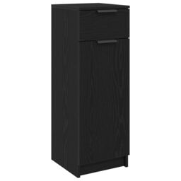 Berkfield Home Bathroom Cabinet Black Oak 32x34x90 cm Engineered Wood - Size: 32 x 34 x 90 cm - thumbnail 2