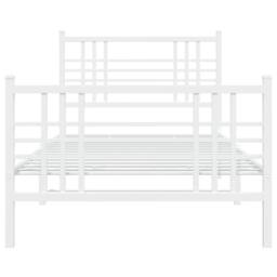Berkfield Home Metal Bed Frame without Mattress with Footboard White 90x200cm - Size: 90x200 cm - thumbnail 4