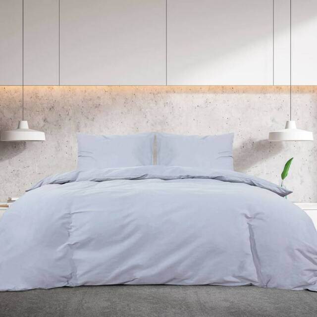 Berkfield Home Elegant Duvet Cover Set Grey 140x200 cm Light-weight Microfiber - image 1