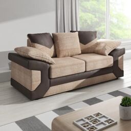 Furnishings For Less UK Dino Large Fabric Sofa Suite - Scatter 3 Seater & 2 Seater in Brown - thumbnail 3