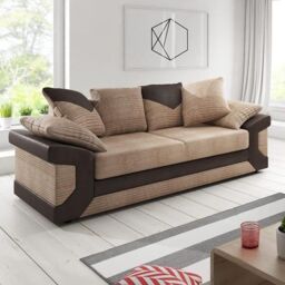 Furnishings For Less UK Dino Large Fabric Sofa Suite - Scatter 3 Seater & 2 Seater in Brown - thumbnail 2