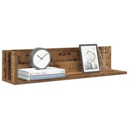 Berkfield Home Decorative Wall Shelves 2 pcs Old Wood 75x16.5x16.5 cm Engineered Wood in Brown - thumbnail 2