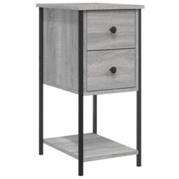 Berkfield Home Bedside Cabinet Grey Sonoma 32x42x70 cm Engineered Wood - Size: 32 x 42 x 70 cm - thumbnail 1