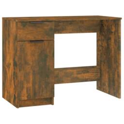 Berkfield Home Decorative Desk Smoked Oak 100x50x75 cm Engineered Wood in Brown - Size: 100 x 50 x 75 cm - thumbnail 3