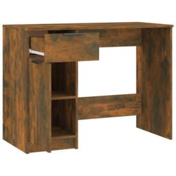 Berkfield Home Decorative Desk Smoked Oak 100x50x75 cm Engineered Wood in Brown - Size: 100 x 50 x 75 cm - thumbnail 7