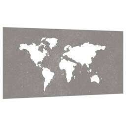 Berkfield Home Garden Wall Decoration 105x55 cm Corten Steel World Map Design in Brown - thumbnail 3