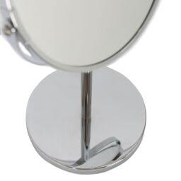 Harbour Housewares Metallic Pedestal Mirror - 18.5 x 34.5cm - Magnifying Makeup Mirror in Silver - Size: 18.5 x 34.5 cm - thumbnail 7