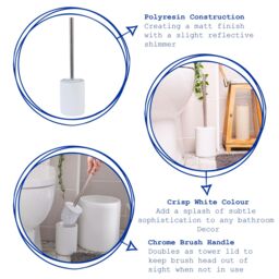 Harbour Housewares Resin Toilet Brush in White - thumbnail 2